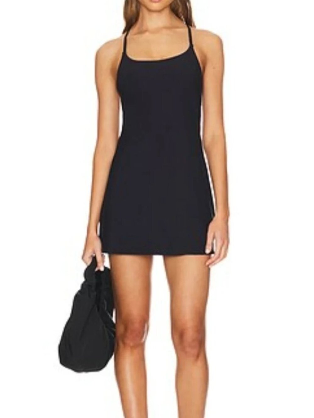 The Upside Peached Brooklyn Seamless Racerback Dress in Black Womens Size 8